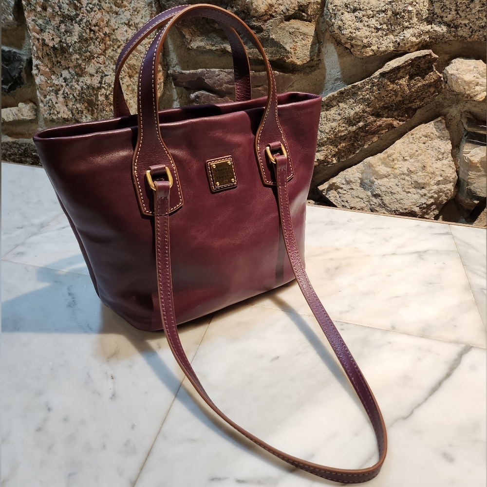 Dooney & Bourke Plum Florentine Small Leighton Tote